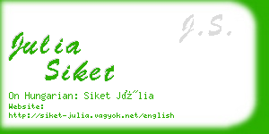 julia siket business card